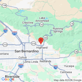 Map to Highland Family Dentistry  office in Highland, CA