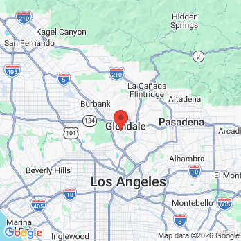 Map to Dr. Arshak Sargsyan, DDS office in Glendale, CA