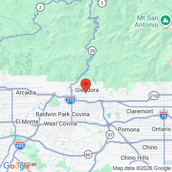 Map to Dr. John Wang office in Glendora, CA