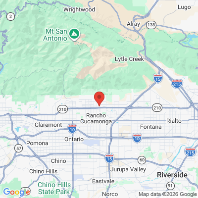 Map to All Care Dental office in Rancho Cucamonga, CA