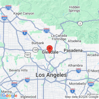 Map to California Dental Group-Glendale  office in Glendale, CA