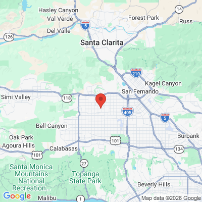 Map to  office in Northridge, CA