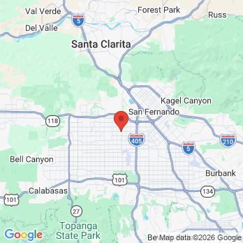 Map to Northridge Dental Group office in Los Angeles, CA