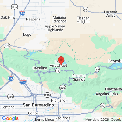 Map to Lake Arrowhead Village Dental Group office in Lake Arrowhead, CA