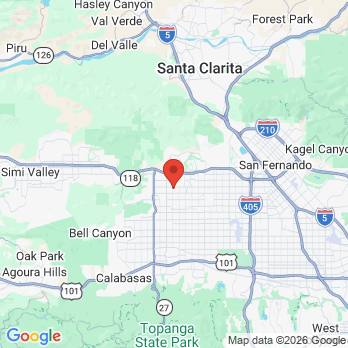 Map to Dr Lance Dunham - Family Dentistry office in Chatsworth, CA