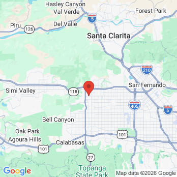 Map to Future Dental Care office in Chatsworth, CA