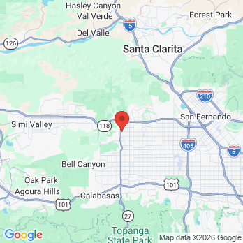 Map to Chatsworth Dental group office in Chatsworth, CA