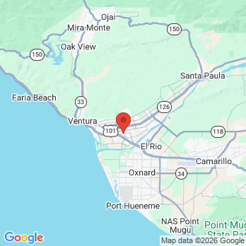 Map to Goldenberg Dentistry office in Ventura, CA