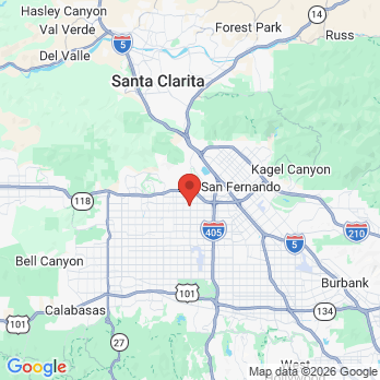 Map to Carolyn A Browne. DDS office in Granada Hills, CA