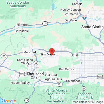 Map to David Lindbergh DDS office in Simi Valley, CA