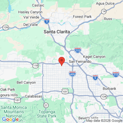 Map to  office in Granada Hills, CA