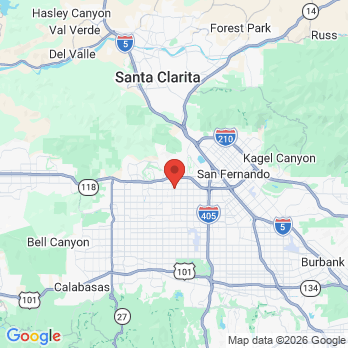 Map to John E. Bosak, Jr, DMD office in Granada Hills, CA