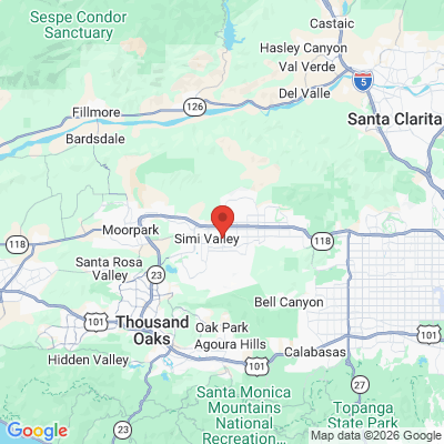 Map to Erringer Family Dental Group office in Simi Valley, CA