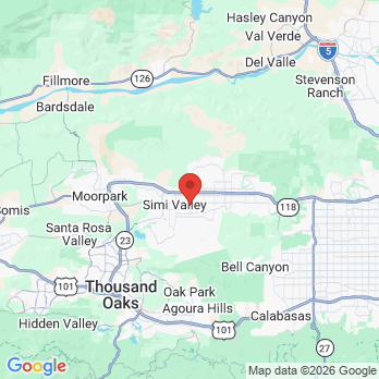 Map to Pinnacle Oral Care office in Simi Valley, CA
