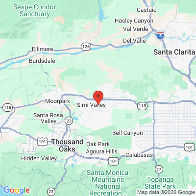 Map to Pinnacle Oral Care office in Simi Valley, CA
