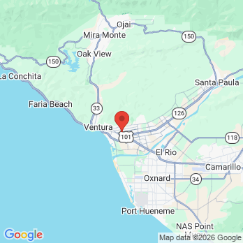 Map to Pacific View Dental Group office in Ventura, CA