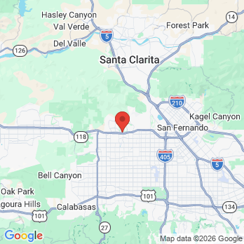 Map to MK Dental Group office in Porter Ranch, CA