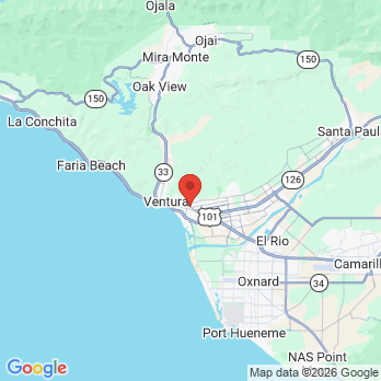 Map to Great Coast Dental office in Ventura, CA