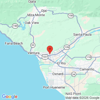Map to Dental care of Ventura  office in Ventura, CA