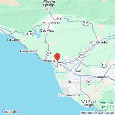 Map to Lotus Dental Practice office in Ventura, CA