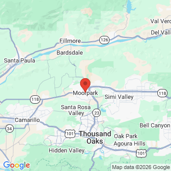 Map to North Brand Dental Moorpark office in Moorpark, CA