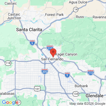 Map to Mission City Orthodontics office in San Fernando, CA