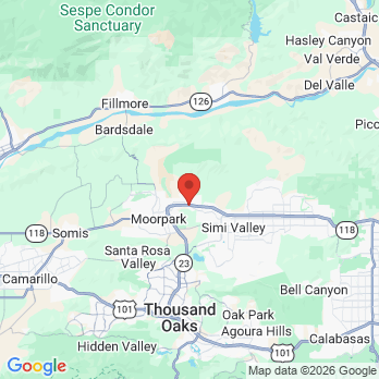 Map to Dr. Rodrick Ghadimi office in Moorpark, CA