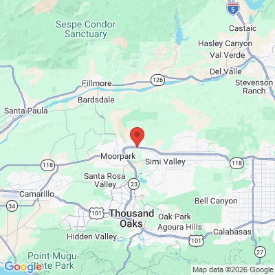 Map to Dr. Rodrick Ghadimi office in Moorpark, CA