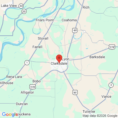 Map to  office in Clarksdale, MS