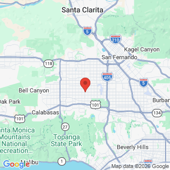 Map to Canby Dental office in Los Angeles, CA