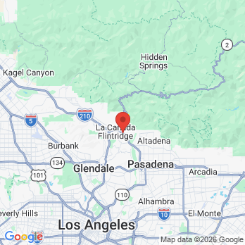 Map to Flintridge Dental Studio office in La Canada, CA