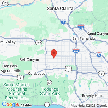 Map to Winnetka Plaza Dental office in Los Angeles, CA