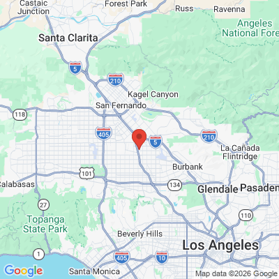 Map to  office in North Hollywood, CA