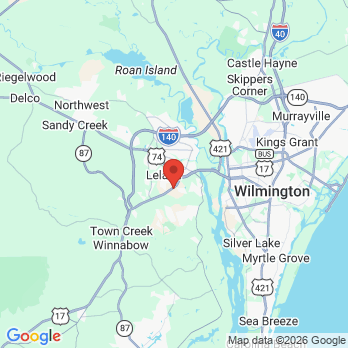 Map to Omni Dental office in Leland, NC