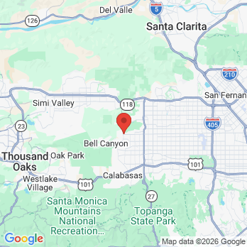 Map to Valley Circle Family Dental office in West Hills, CA