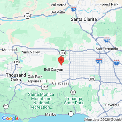 Map to Valley Circle Family Dental office in West Hills, CA