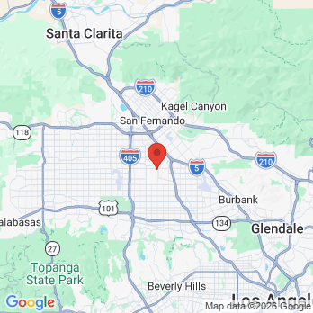 Map to Family Dentistry Jovita A Barcena DMD Inc. office in Panarama, CA