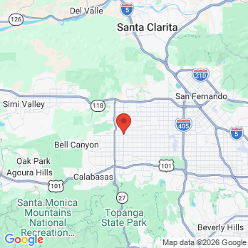 Map to American Dental center office in canoga park, CA