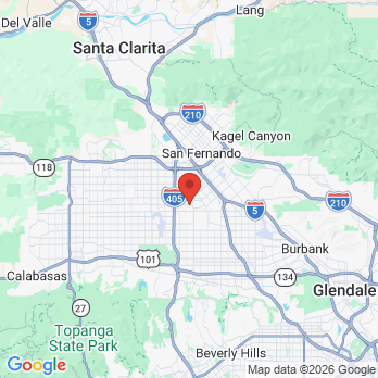 Map to Parthenia Family Dental office in Los Angeles, CA