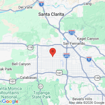 Map to Mid Valley Dental Care office in Northridge, CA