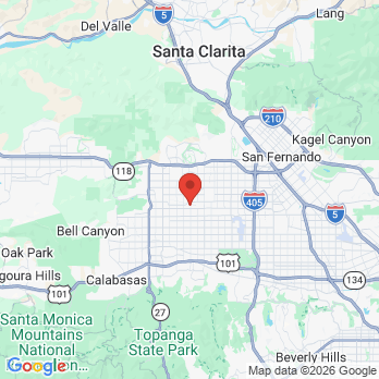 Map to Mid-Valley Dental Care office in Los Angeles, CA