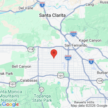 Map to Northridge Advanced Dentistry office in Northridge, CA