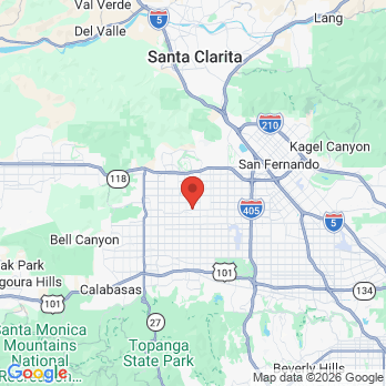 Map to Martin C Courtney, DDS office in Northridge, CA
