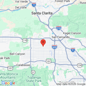 Map to Dentist Northridge office in Los Angeles, CA