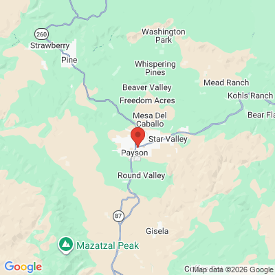 Map to Payson Dental Care office in Payson, AZ