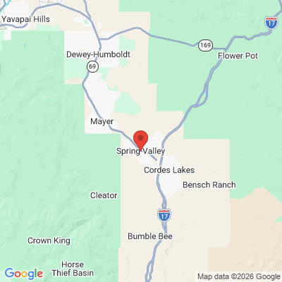 Map to Radiant Dental office in Mayer, AZ