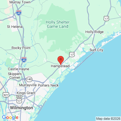 Map to  office in Hampstead, NC