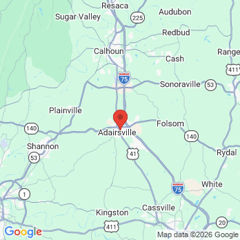 Map to Adairsville Family Dentistry office in Adairsville, GA