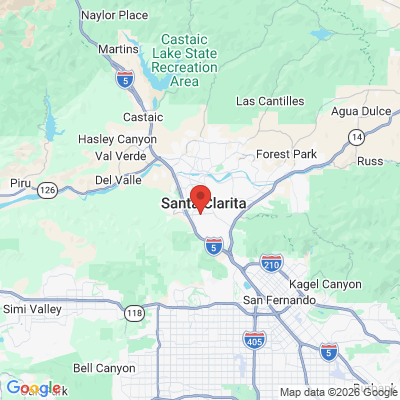 Map to Newhall Dental Arts office in Santa Clarita, CA