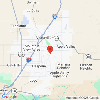 Map to Gregory J. Smith, DDS office in Hesperia, CA